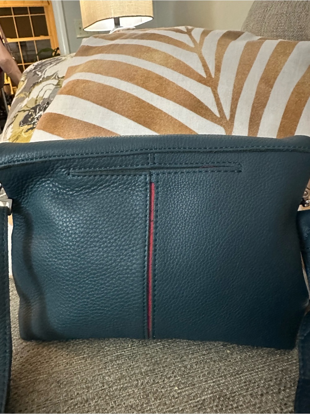 Hammitt VIP Occasion Teal Leather Crossbody Silver Hardware Red Suede - Picture 5 of 16